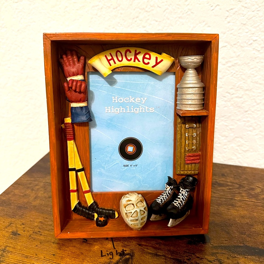 Wooden Hockey Theme 4x6 Picture Frame